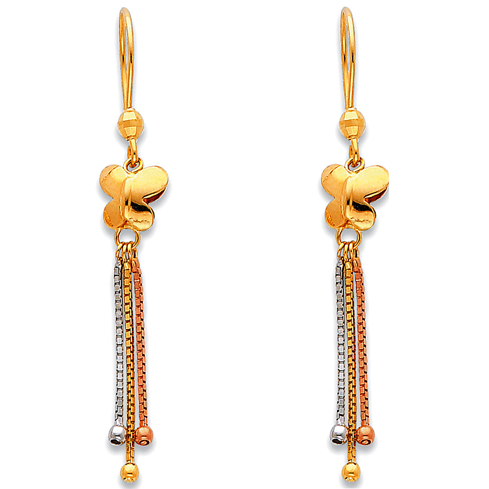 14K Yellow Gold Hanging Earring - ER378