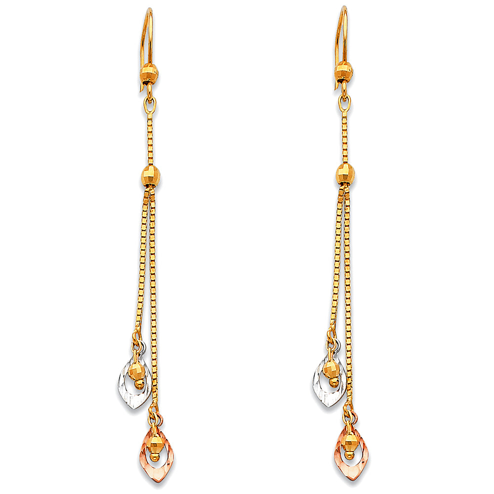 14K Yellow Gold Hanging Earring - ER380