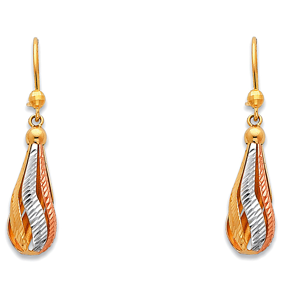 14K Yellow Gold Hanging Earring - ER384