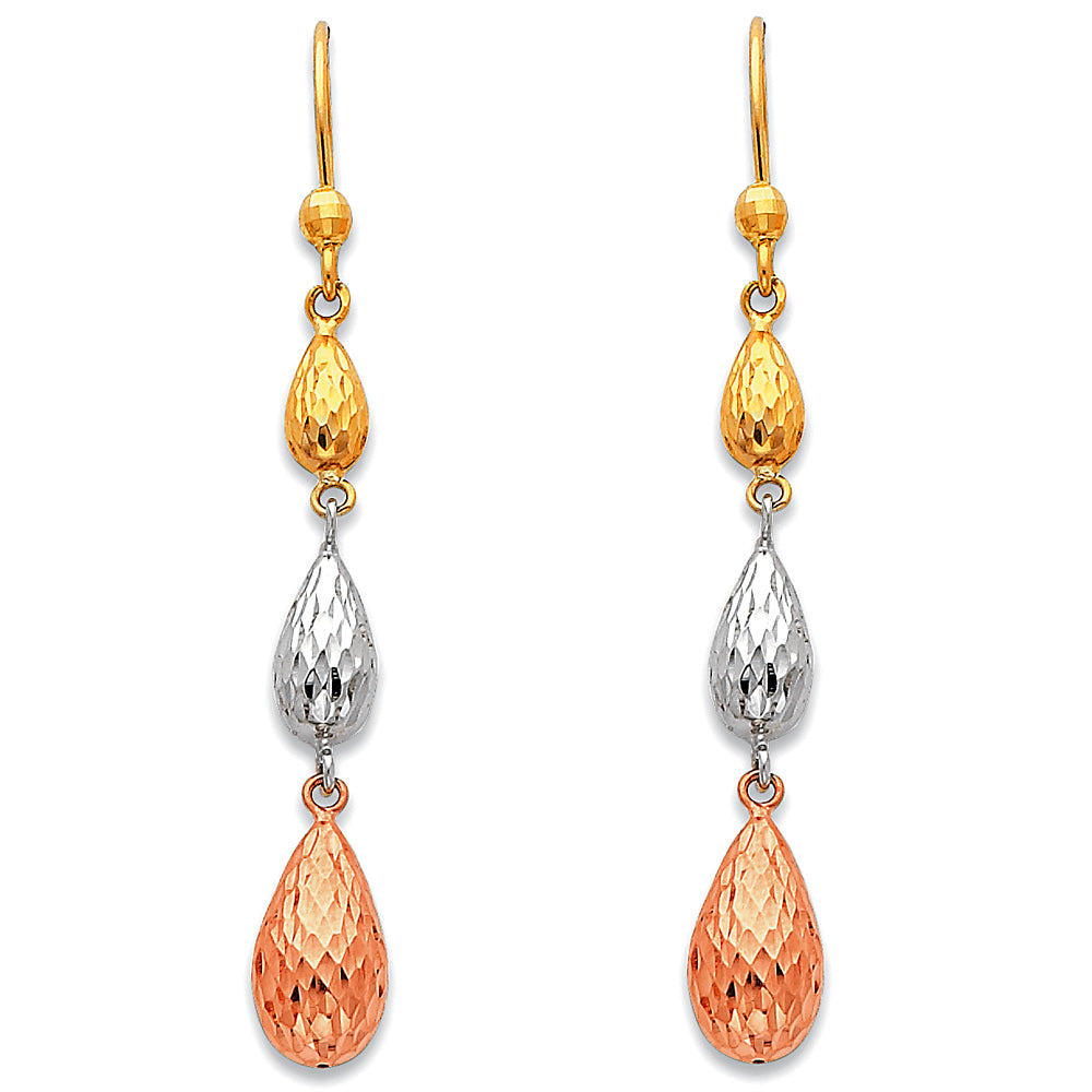 14K Yellow Gold Hanging Earring - ER388