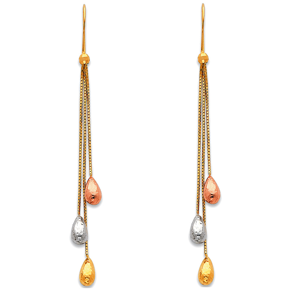 14K Yellow Gold Hanging Earring - ER390