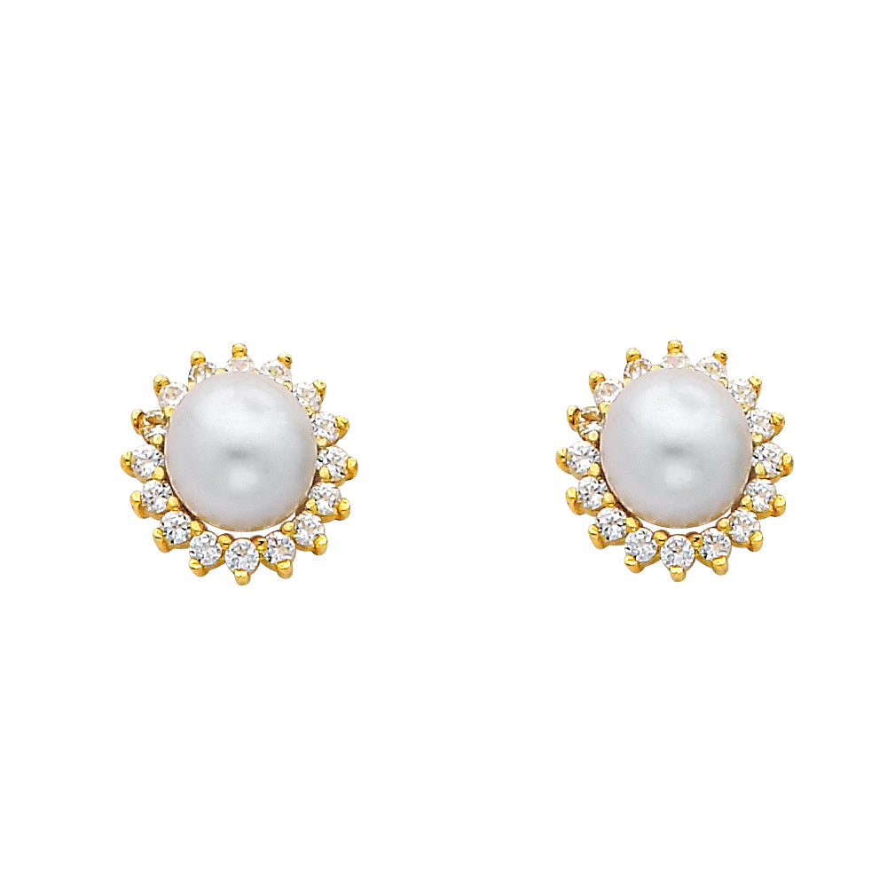 14K Yellow Gold Half Set - ER436