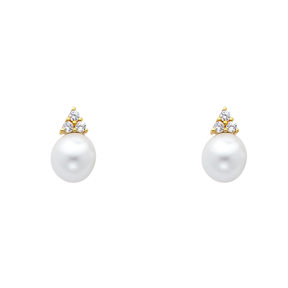 14K Yellow Gold Half Set - ER438