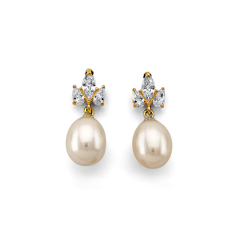 14K Yellow Gold Half Set - ER439