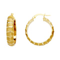14K Yellow Gold Basic & Fancy Hoop Earring - ER467