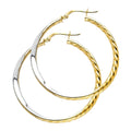 14K Yellow Gold Basic & Fancy Hoop Earring - ER504