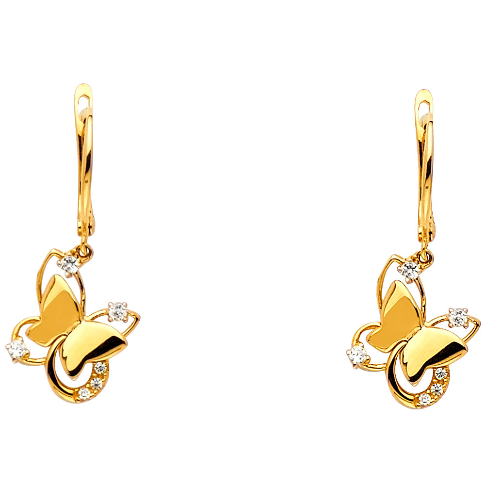 14K Yellow Gold Hanging Earring - ER515