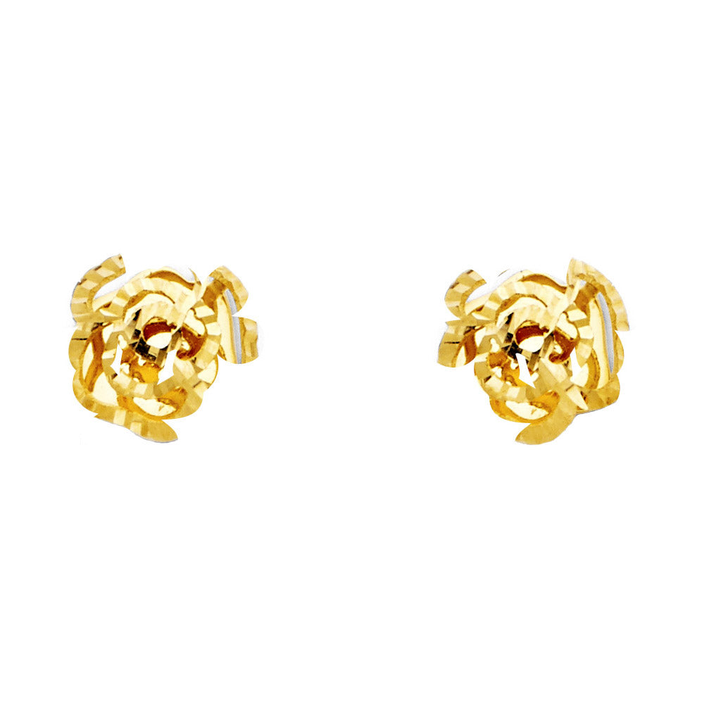 14K Yellow Gold Post Earring with Push Back - ER538
