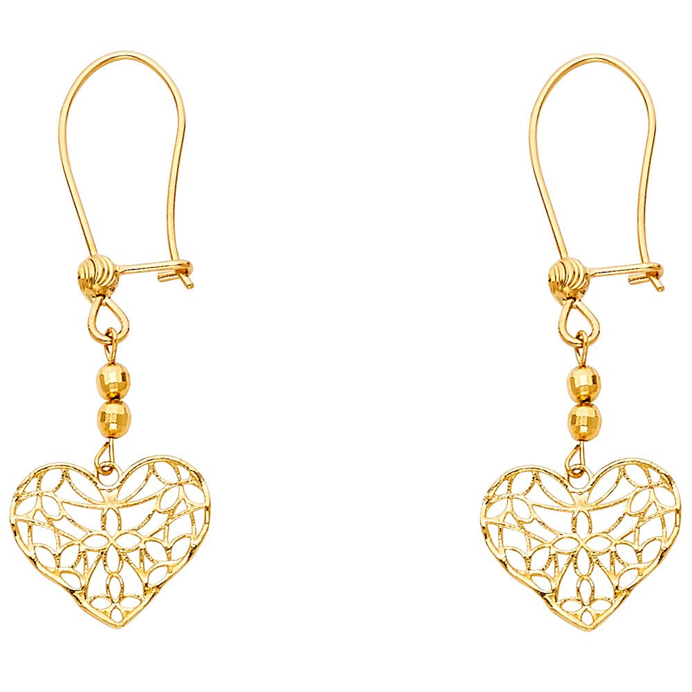 14K Yellow Gold Hanging Earring - ER543