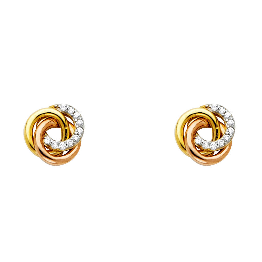14K Yellow Gold Post Earring with Push Back - ER548
