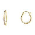 14K Yellow Gold Basic & Fancy Hoop Earring - ER559