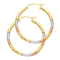 14K Yellow Gold Basic & Fancy Hoop Earring - ER568