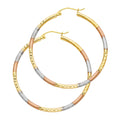 14K Yellow Gold Basic & Fancy Hoop Earring 1.5mm - ER570