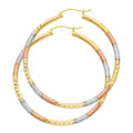 14K Yellow Gold Basic & Fancy Hoop Earring - ER571