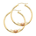 14K Yellow Gold Ball, 3 Color & Fancy Earring - ER576