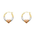 14K Yellow Gold Ball, 3 Color & Fancy Earring - ER577