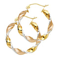 14K Yellow Gold Basic & Fancy Hoop Earring - ER591