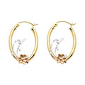 14K Yellow Gold Ball, 3 Color & Fancy Earring - ER592