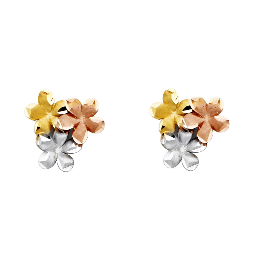 14K Yellow Gold Post Earring with Push Back - ER615