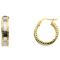 14K Yellow Gold Basic & Fancy Hoop Earring - ER678