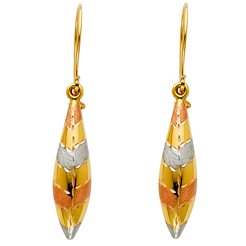 14K Yellow Gold Hanging Earring - ER683
