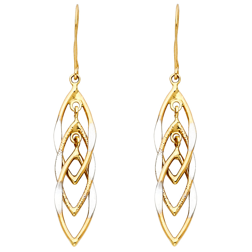 14K Yellow Gold Hanging Earring - ER697