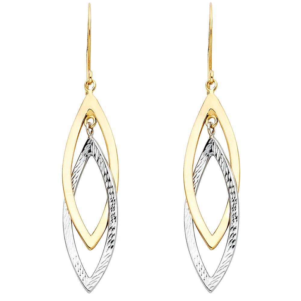 14K Yellow Gold Hanging Earring - ER698