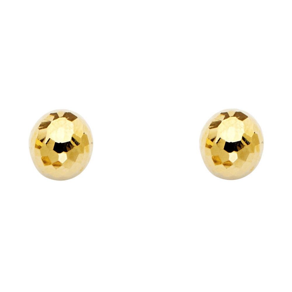 14K Yellow Gold Post Earring with Push Back - ER723