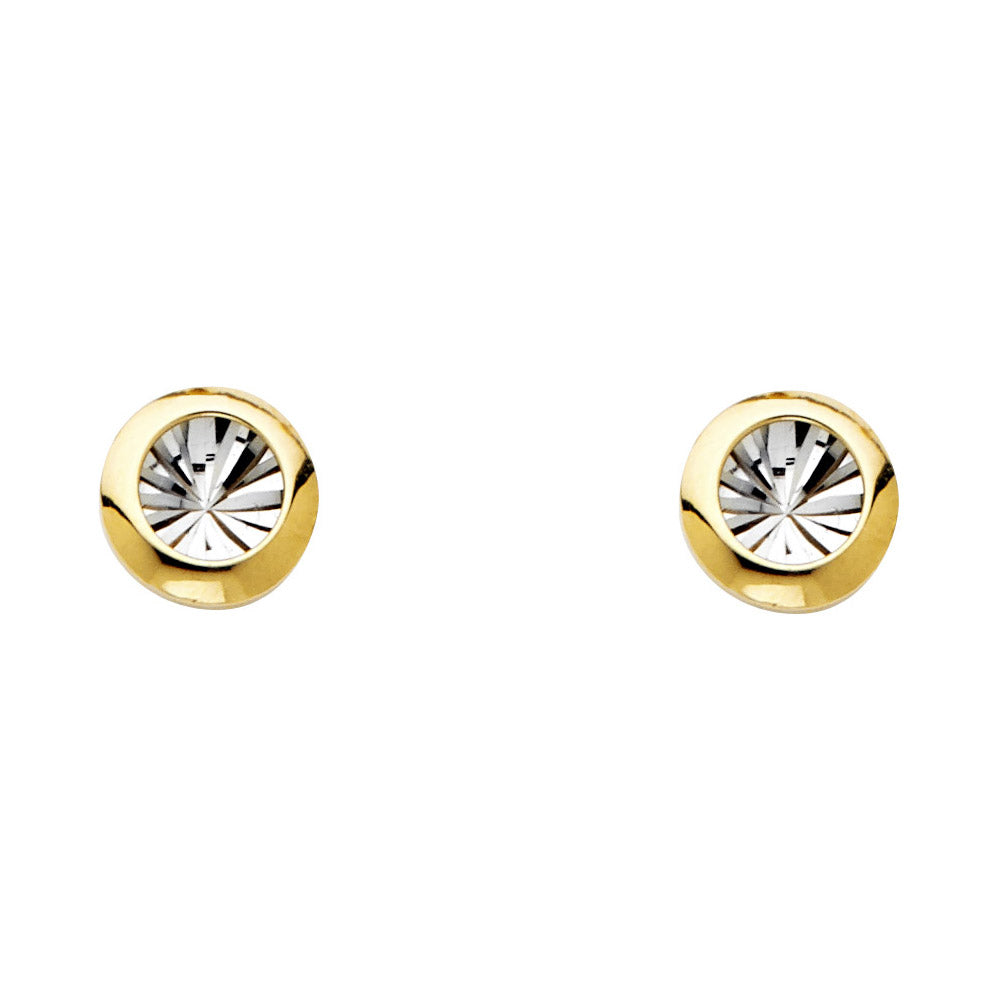 14K Yellow Gold Post Earring with Push Back - ER729