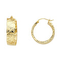 14K Yellow Gold Basic & Fancy Hoop Earring - ER732
