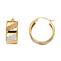 14K Yellow Gold Basic & Fancy Hoop Earring - ER739
