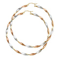 14K Yellow Gold Basic & Fancy Hoop Earring - ER742