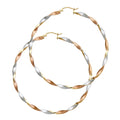14K Yellow Gold Basic & Fancy Hoop Earring - ER743