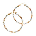 14K Yellow Gold Basic & Fancy Hoop Earring - ER744
