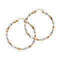 14K Yellow Gold Basic & Fancy Hoop Earring - ER745