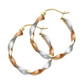 14K Yellow Gold Basic & Fancy Hoop Earring - ER746