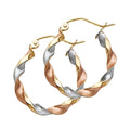 14K Yellow Gold Basic & Fancy Hoop Earring - ER747