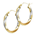 14K Yellow Gold Basic & Fancy Hoop Earring - ER748