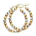 14K Tri Color Ball, 3 Color & Fancy Earring - ER750