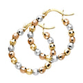 14K Tri Color Ball, 3 Color & Fancy Earring - ER751