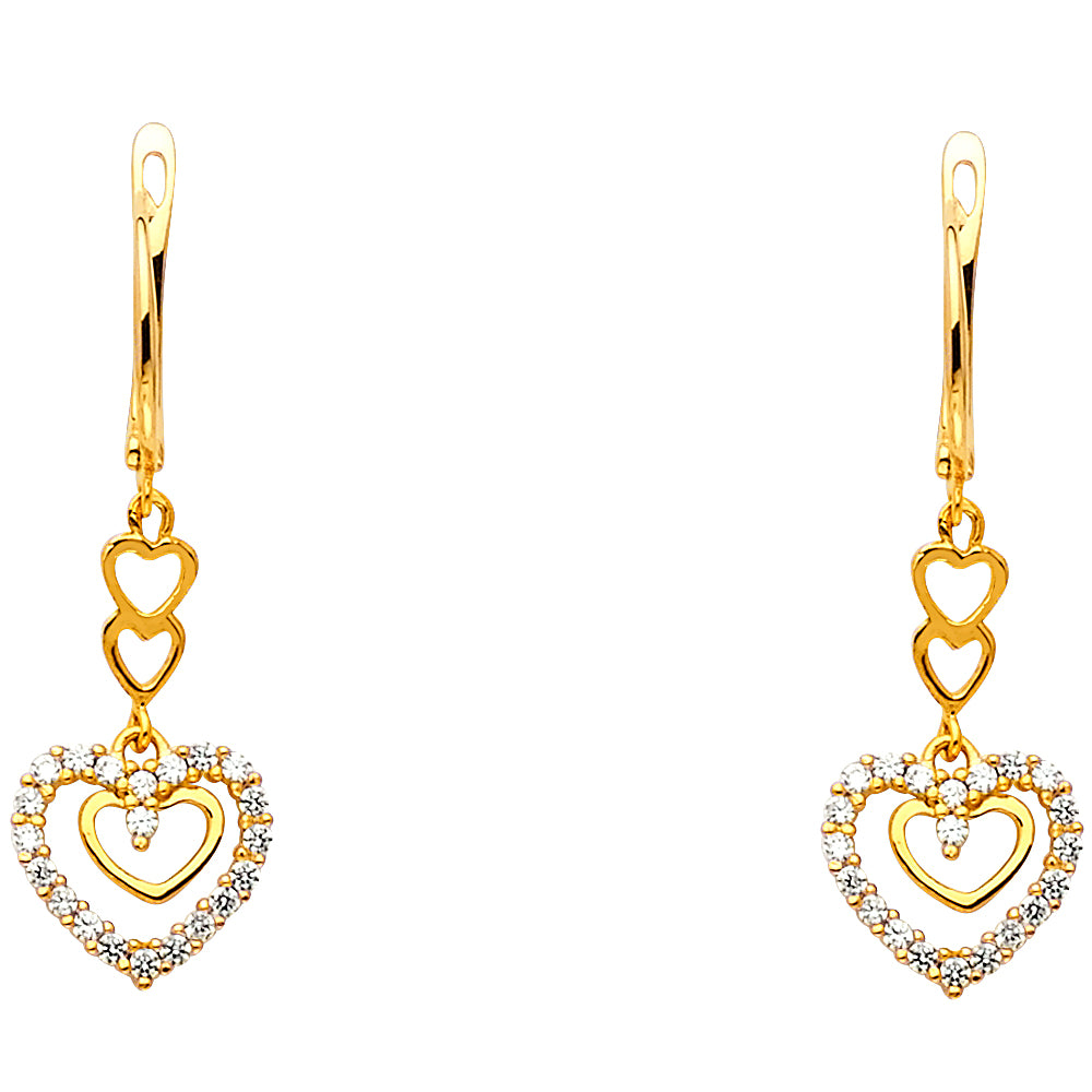14K Yellow Gold Hanging Earring - ER778