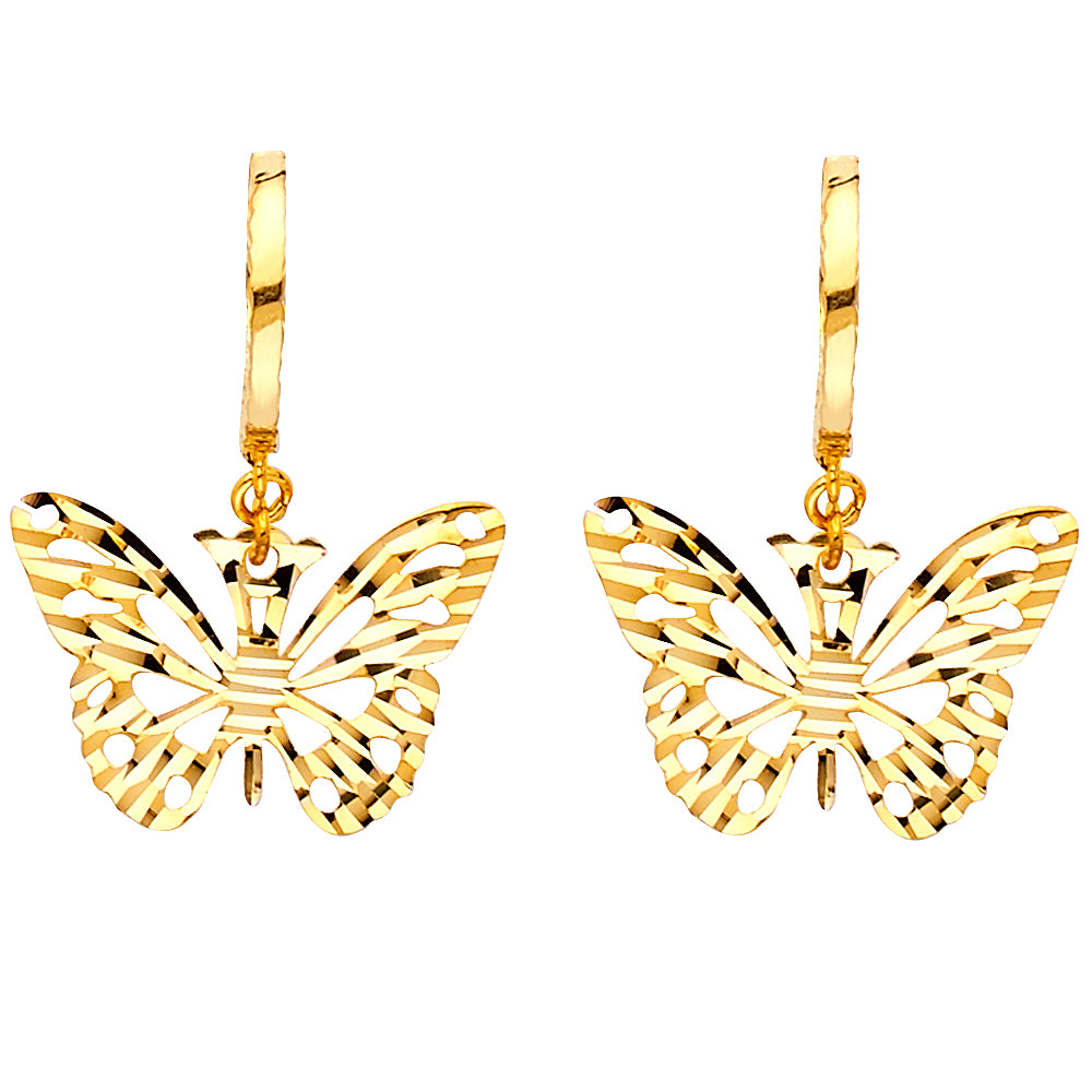 14K Yellow Gold Hanging Earring - ER780