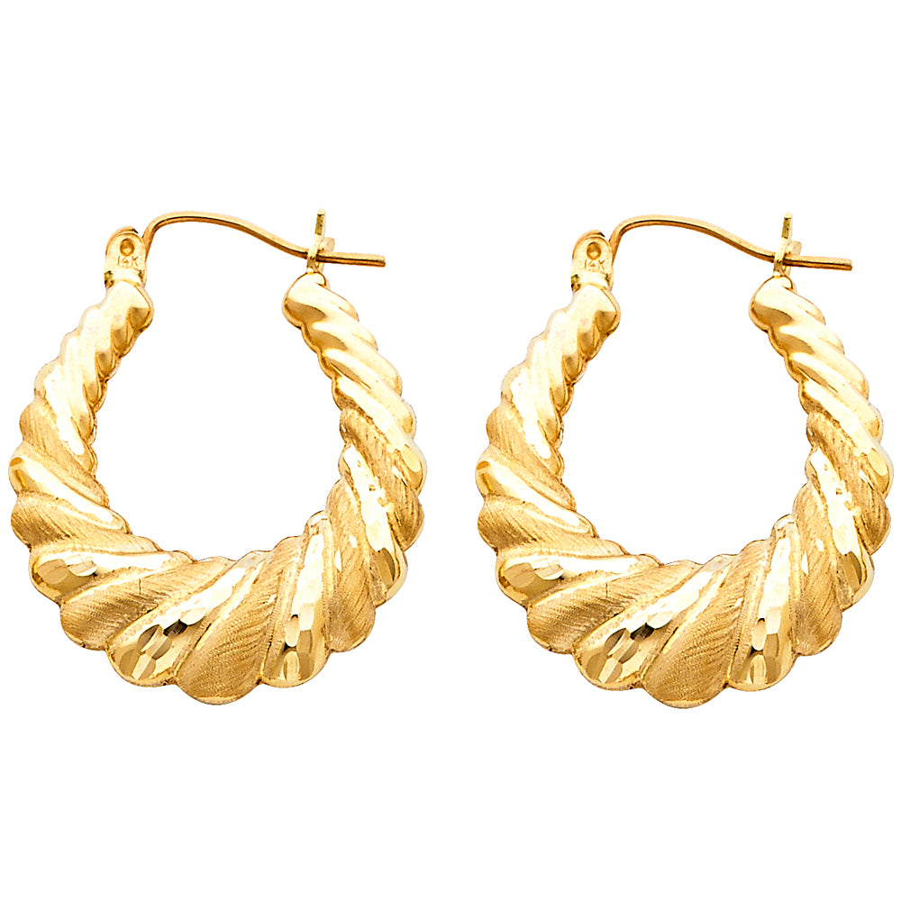 14K Yellow Gold Teardrop & Chandelier Earring - ER834