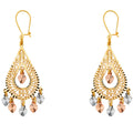 14K Yellow Gold Teardrop & Chandelier Earring - ER886