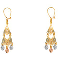14K Yellow Gold Teardrop & Chandelier Earring - ER889