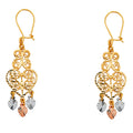 14K Yellow Gold Teardrop & Chandelier Earring - ER890
