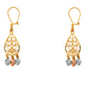14K Yellow Gold Teardrop & Chandelier Earring - ER891