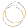 14K Yellow Gold Basic & Fancy Hoop Earring - ER918