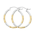 14K Yellow Gold Basic & Fancy Hoop Earring - ER920