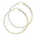 14K Yellow Gold Basic & Fancy Hoop Earring - ER923